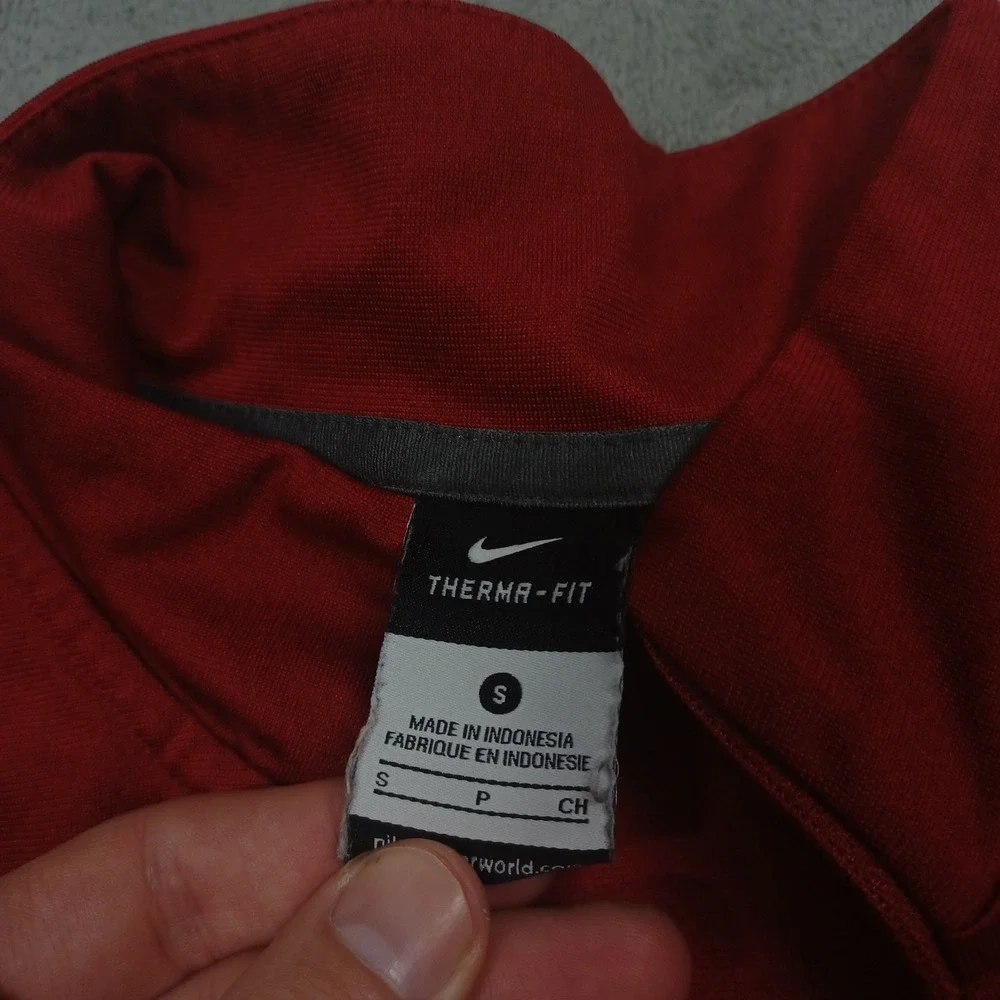 Oklahoma Sooners Sweater Mens Small Red Nike 1/4 ZIp‎ Pullover Dri Fit